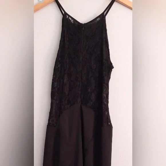 Black Lace Back Maxi Evening Dress (medium) - Picture 2 of 4